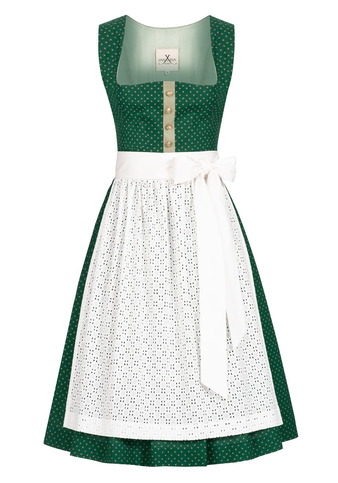 BW DIRNDL VINTAGE FLOWERS MOOSGRÜN - JAN&INA Trachten