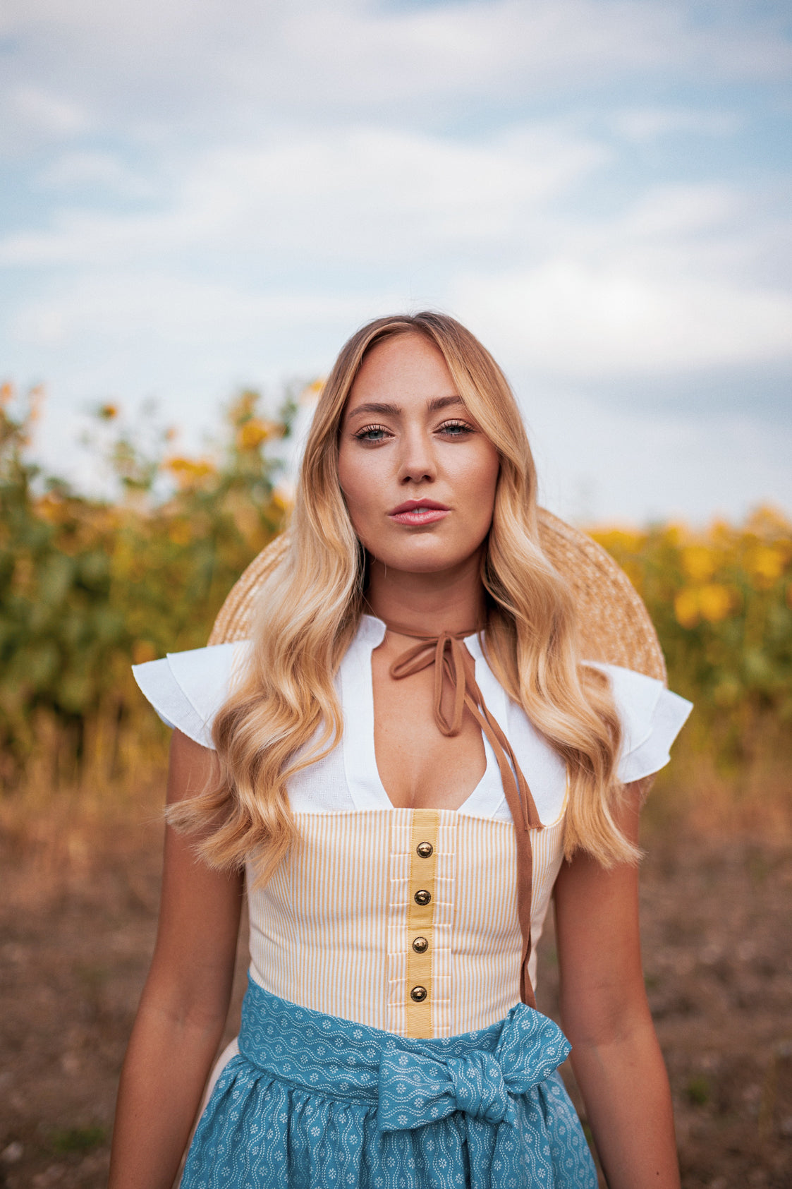 BW WIESNDIRNDL 2019 GELB/ HELLBLAU