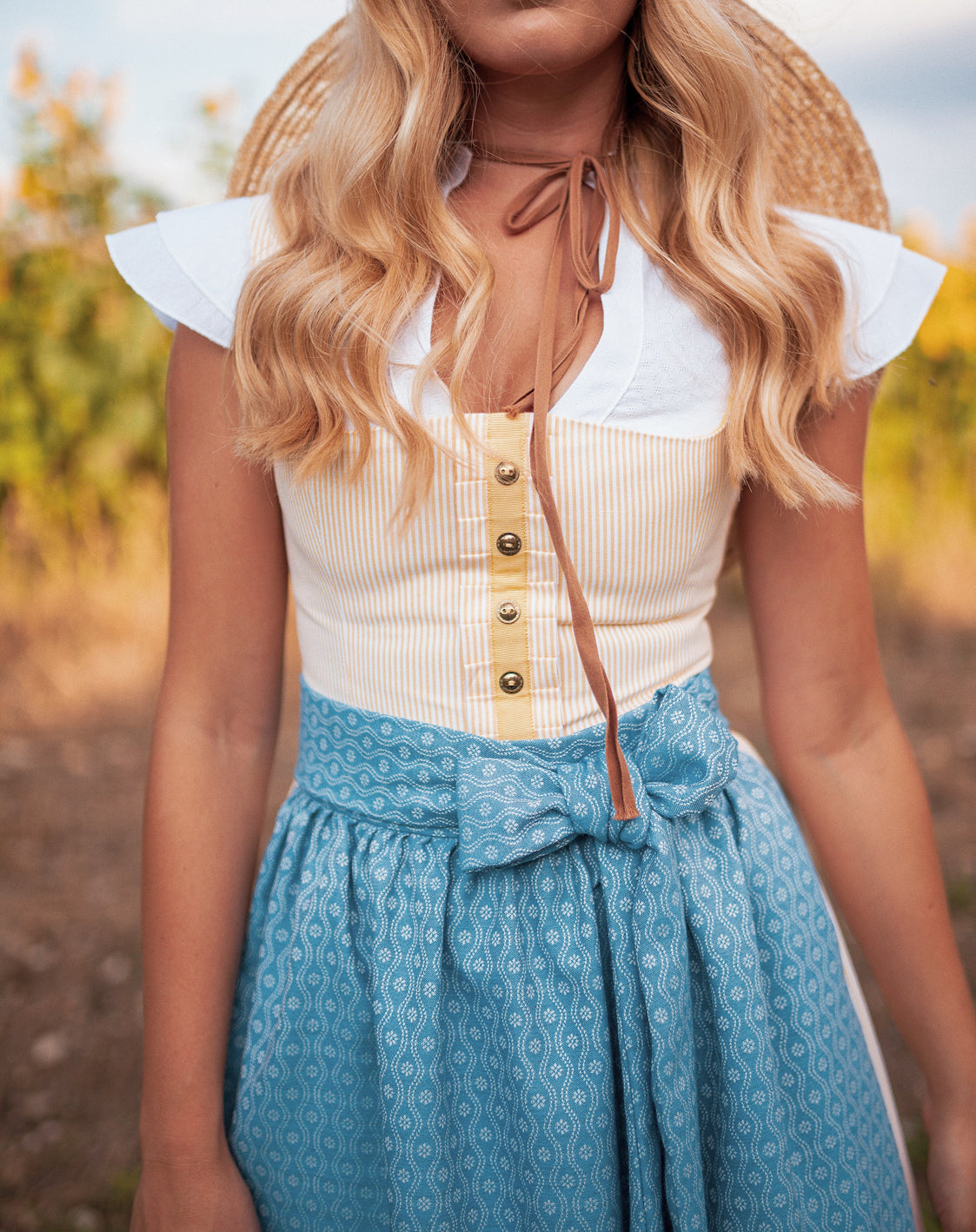 BW WIESNDIRNDL 2019 GELB/ HELLBLAU