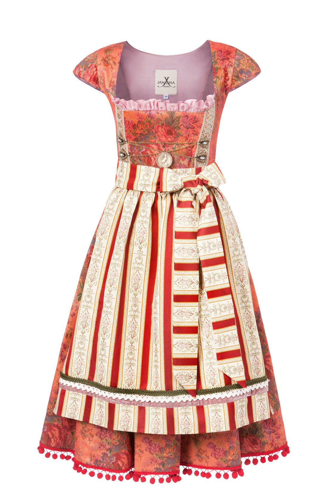 DIRNDL VINTAGE GOBELIN STRETCH ROT - JAN&INA Trachten