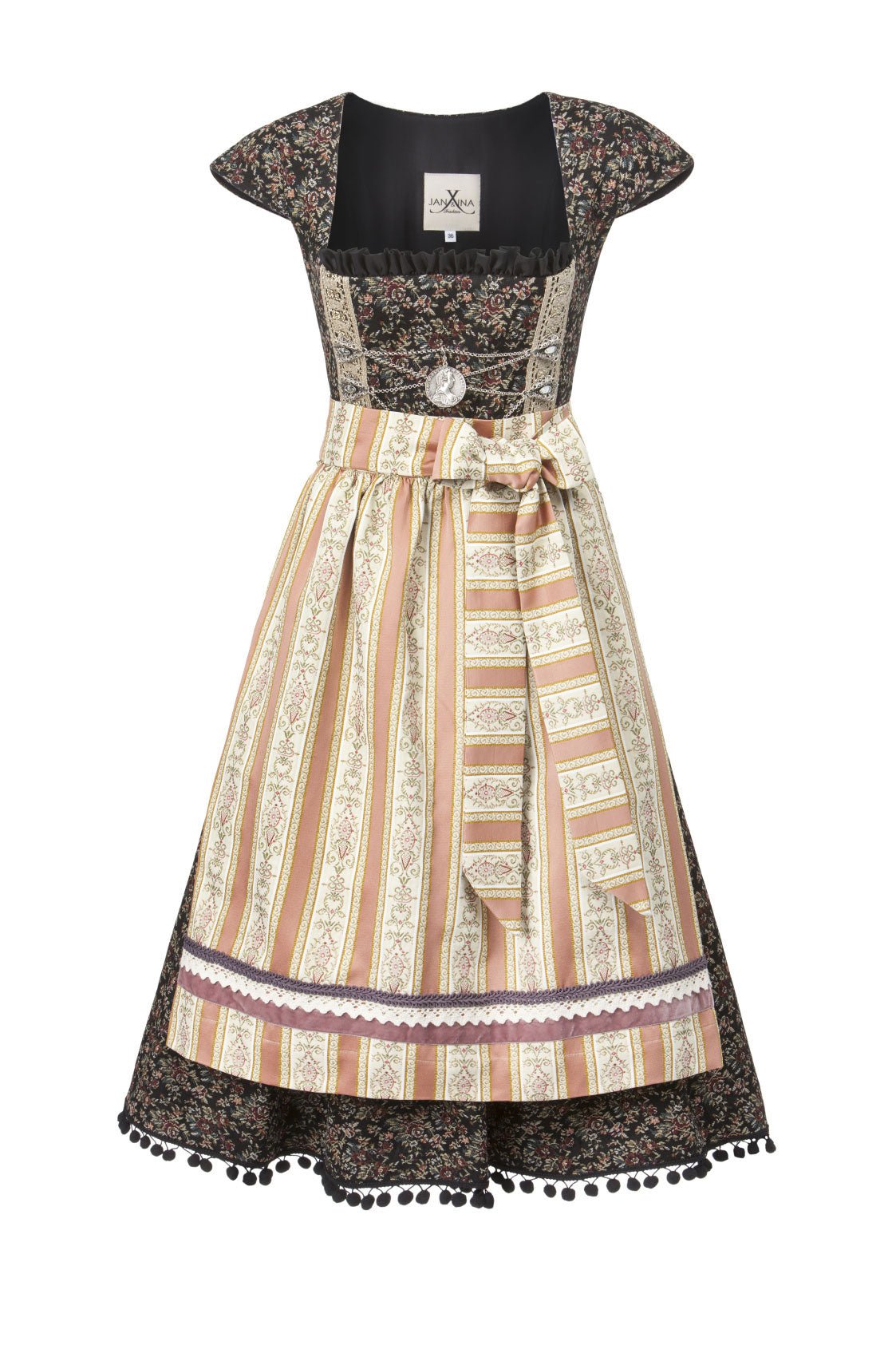 DIRNDL VINTAGE GOBELIN SCHWARZ/ ROSA - JAN&INA Trachten