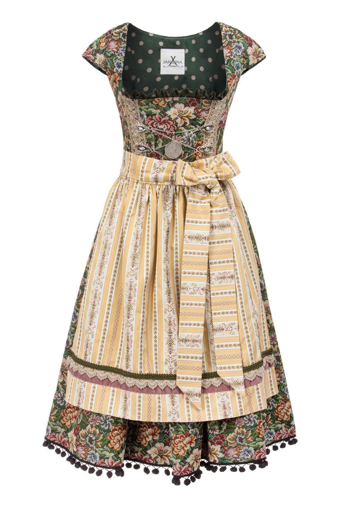 DIRNDL VINTAGE GOBELIN tanne/ocker - JAN&INA Trachten