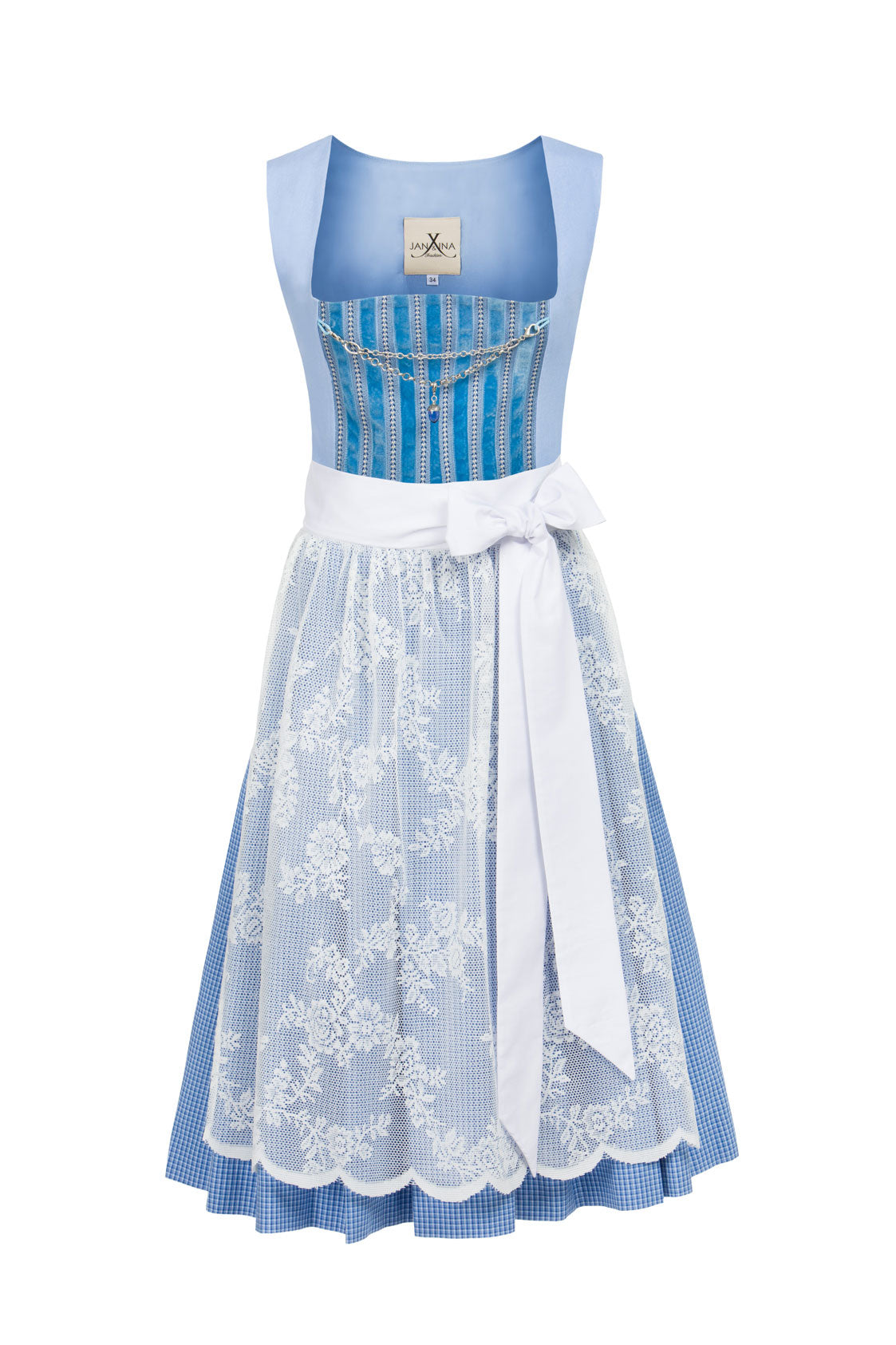 LEINEN DIRNDL MONACO SKY HELLBLAU