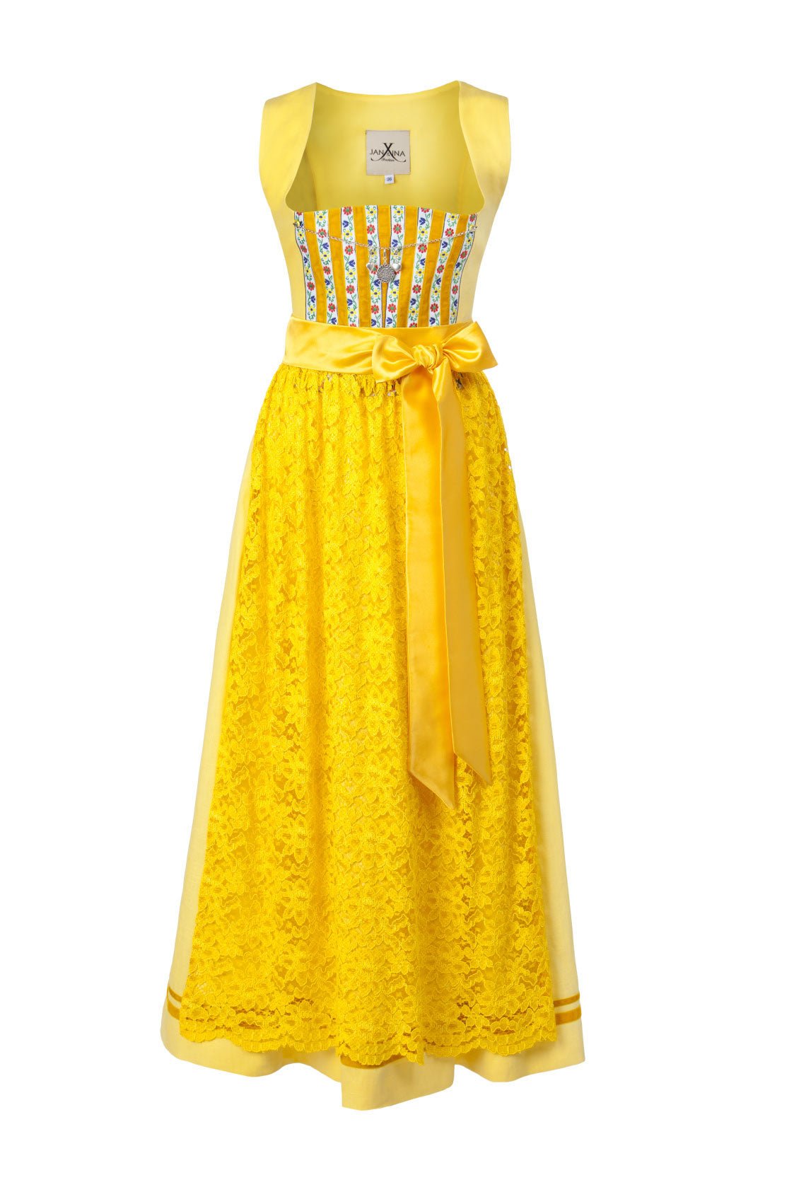 LEINEN DIRNDL TRADITIONAL GELB 90cm - JAN&INA Trachten