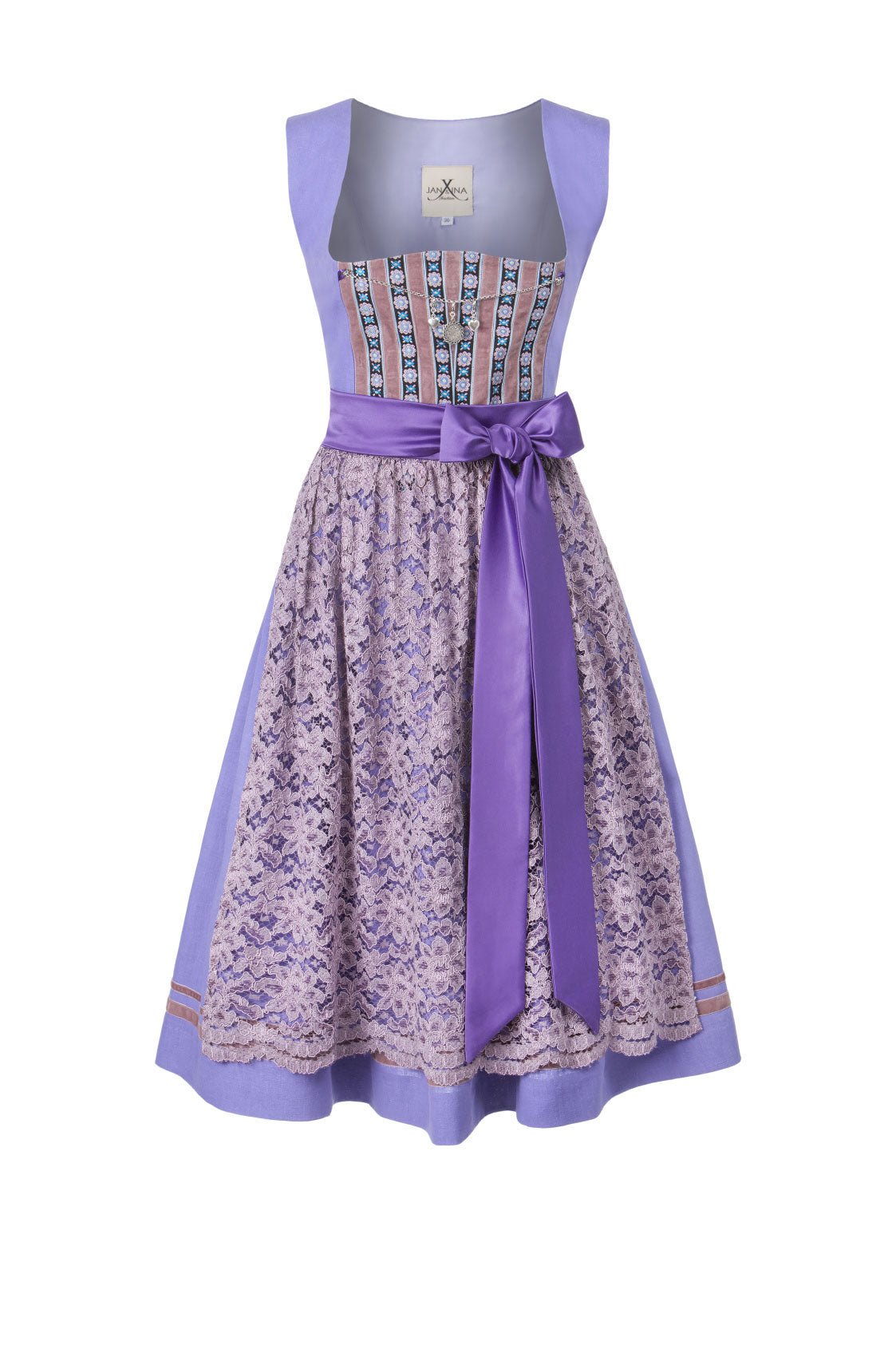 LEINEN DIRNDL TRADITIONAL MAUVE 65cm - JAN&INA Trachten