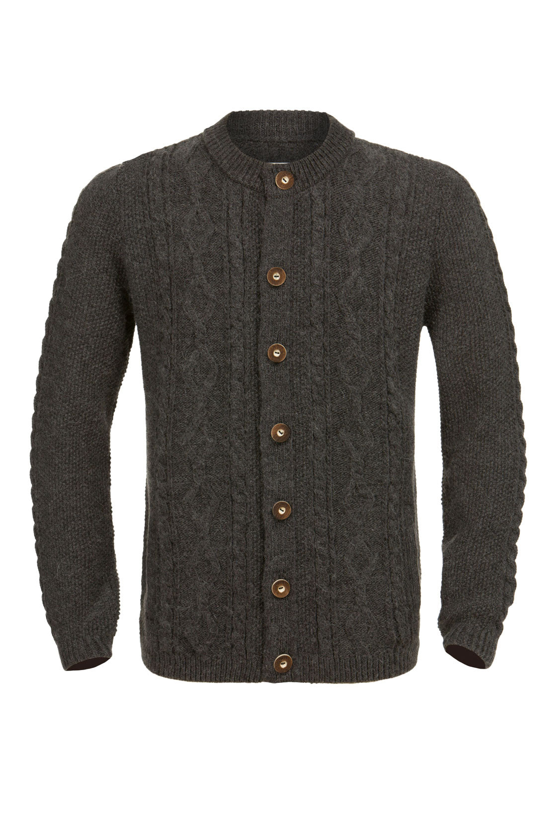 STRICKJACKE HALODRI VINTAGE MIT ZOPF ANTHRAZIT