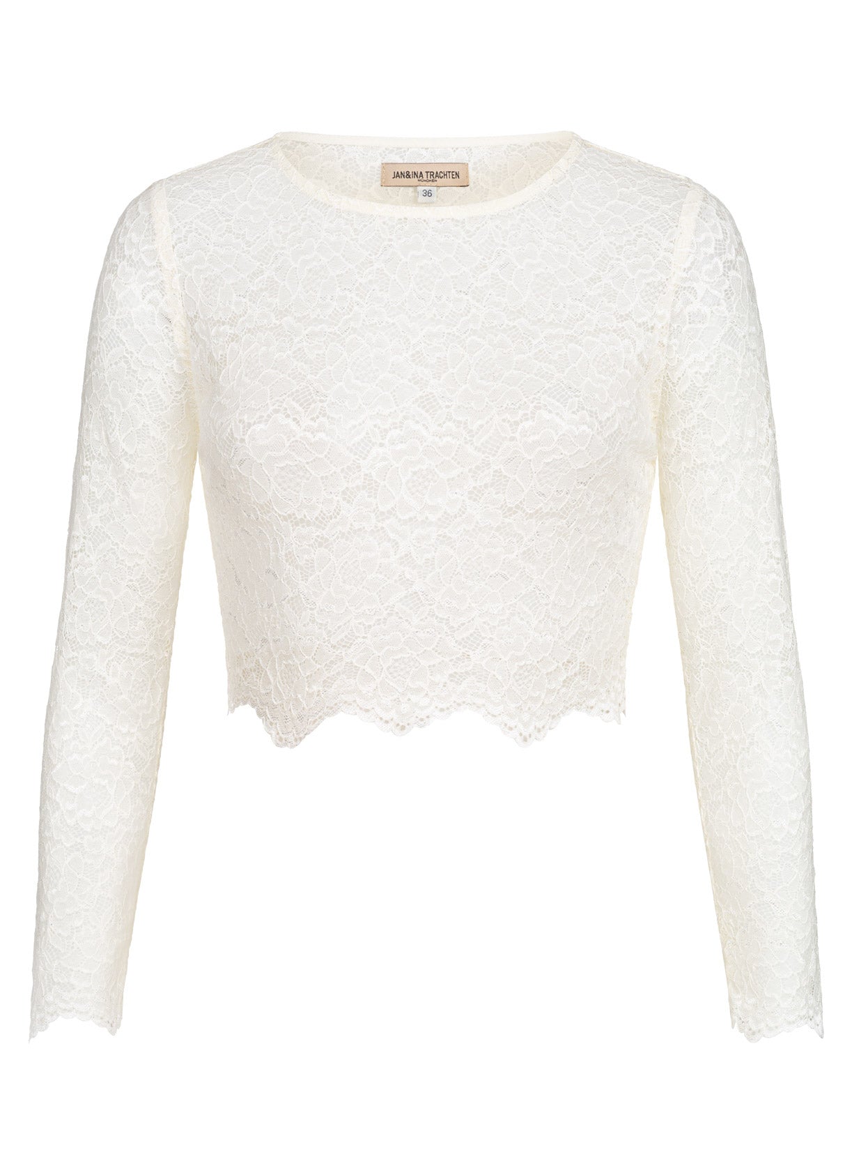 SPITZENOBERTEIL STRETCH FLORALS ECRU - JAN&INA Trachten