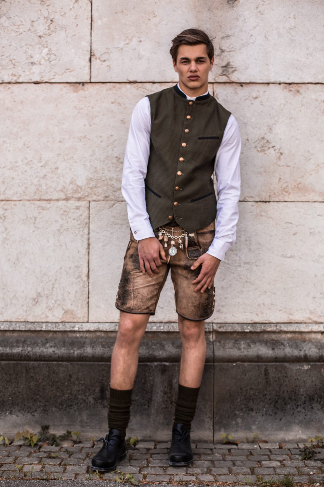 TRACHTENHEMD SLIMFIT OXFORD WEISS