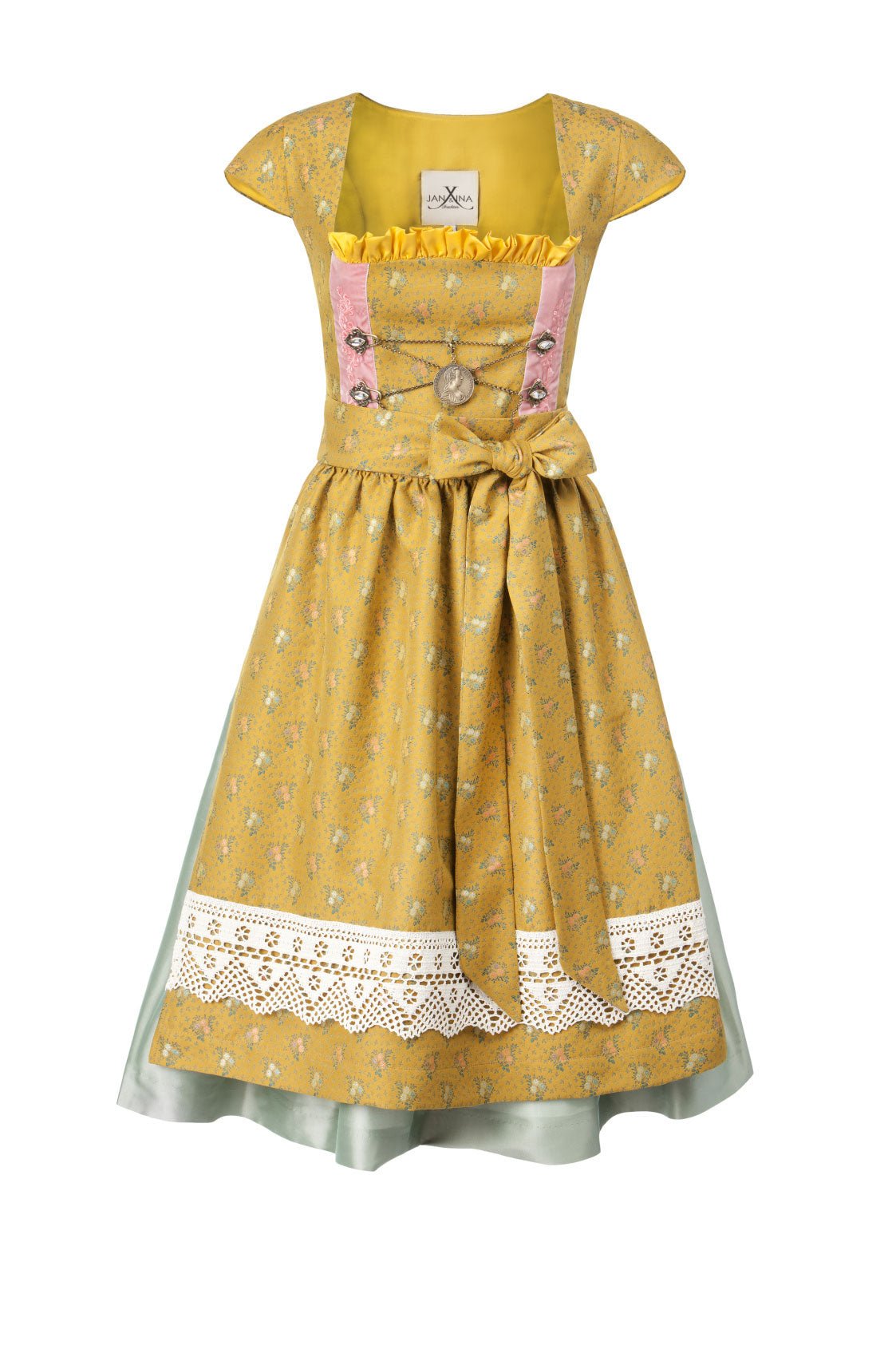 SEIDENDIRNDL PERGOLA SENF/LINDGRÜN - JAN&INA Trachten