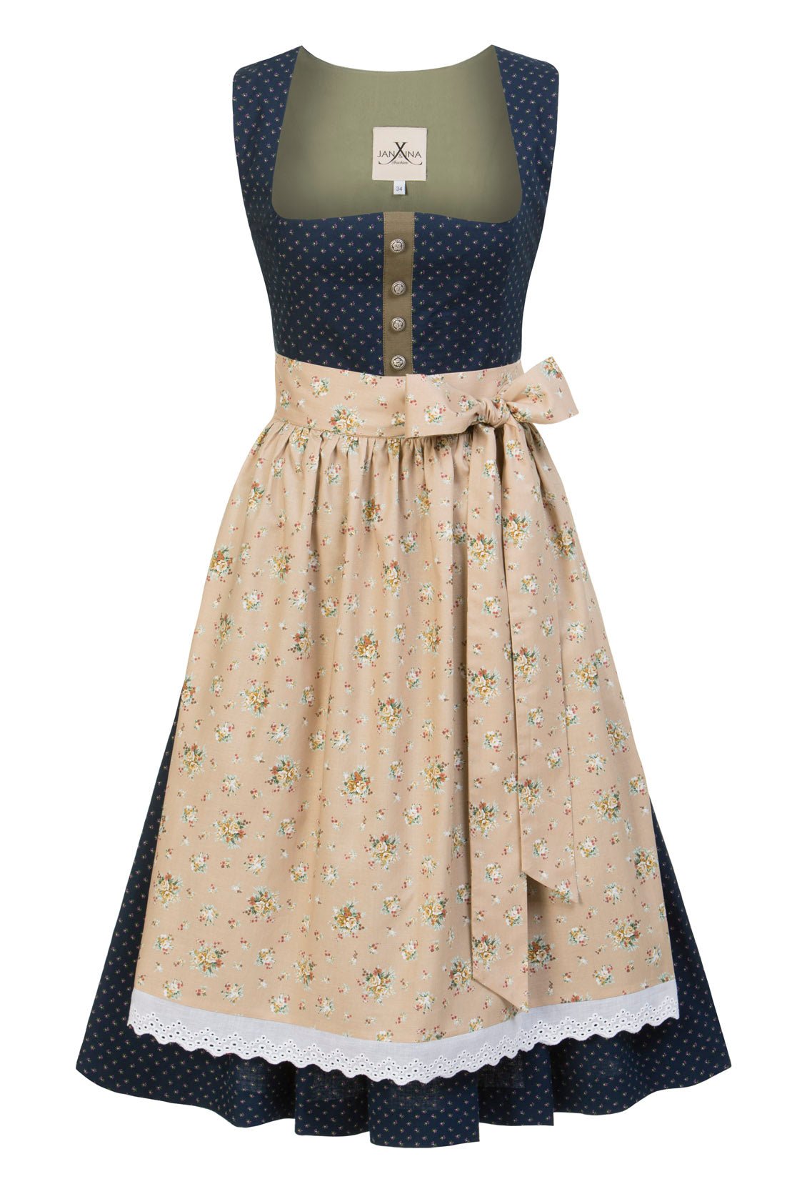 BW DIRNDL VINTAGE FLOWERS NACHTBLAU - JAN&INA Trachten