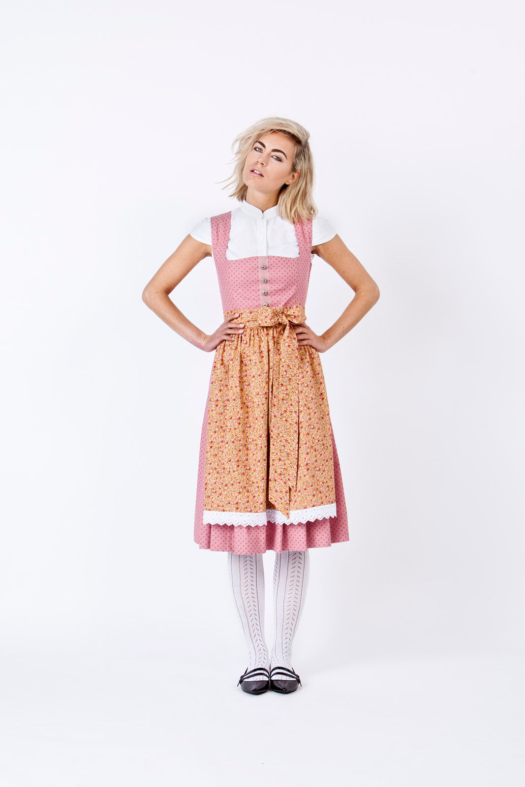 BW DIRNDL VINTAGE FLOWERS ROSENHOLZ