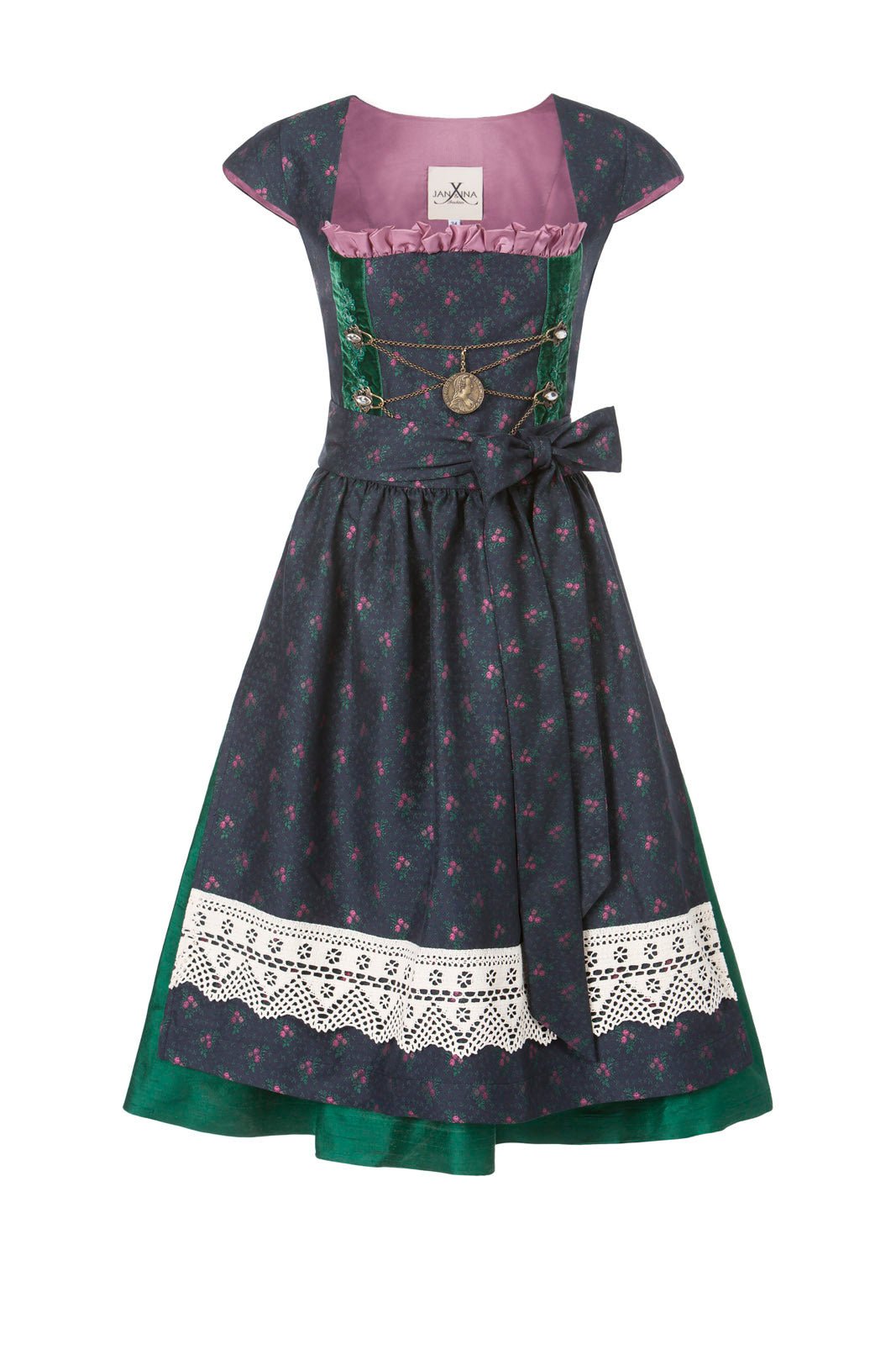 SEIDENDIRNDL PERGOLA KÖNIGSBLAU/TANNE - JAN&INA Trachten
