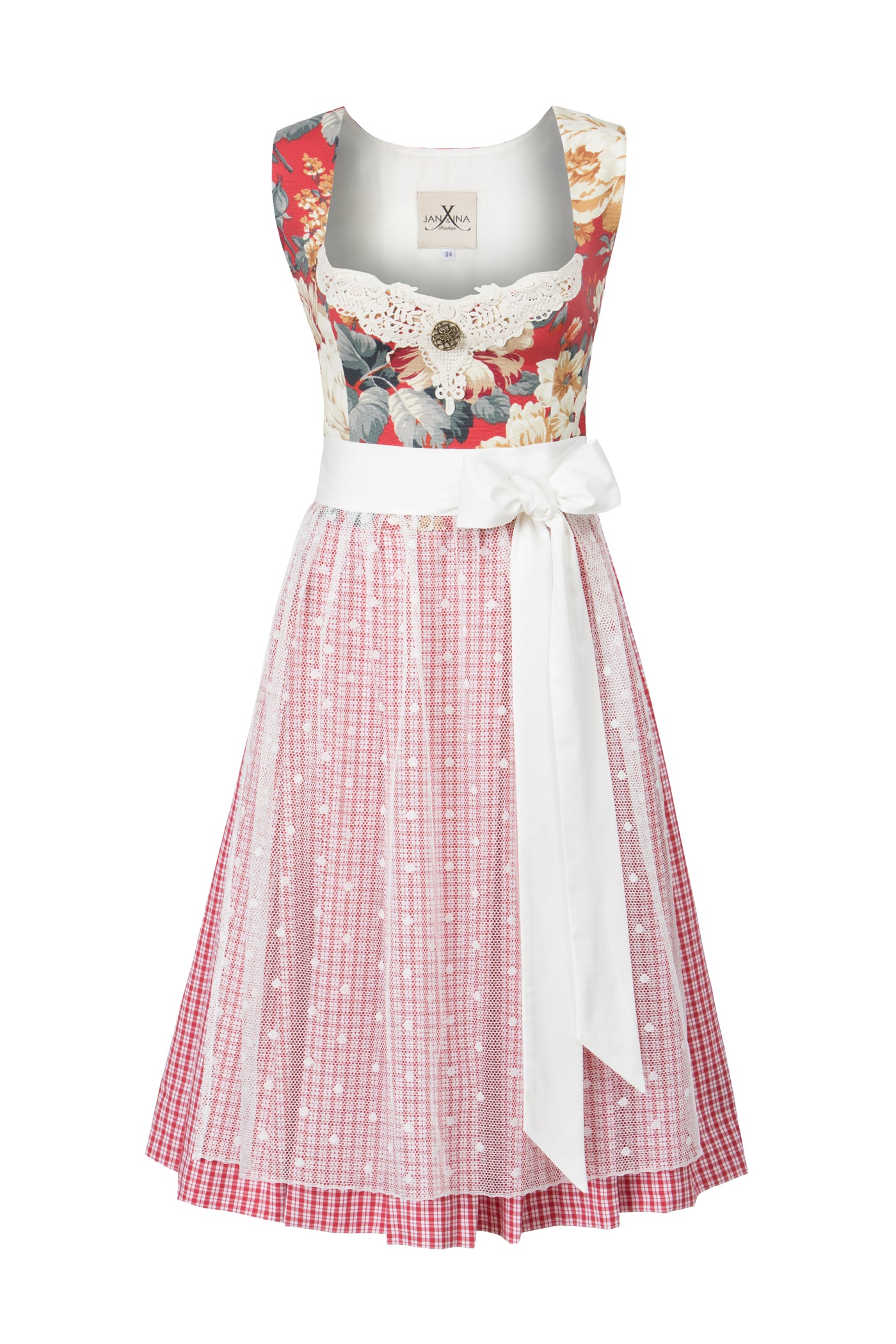 DIRNDL VINTAGE OXFORD FLOWERS ROT