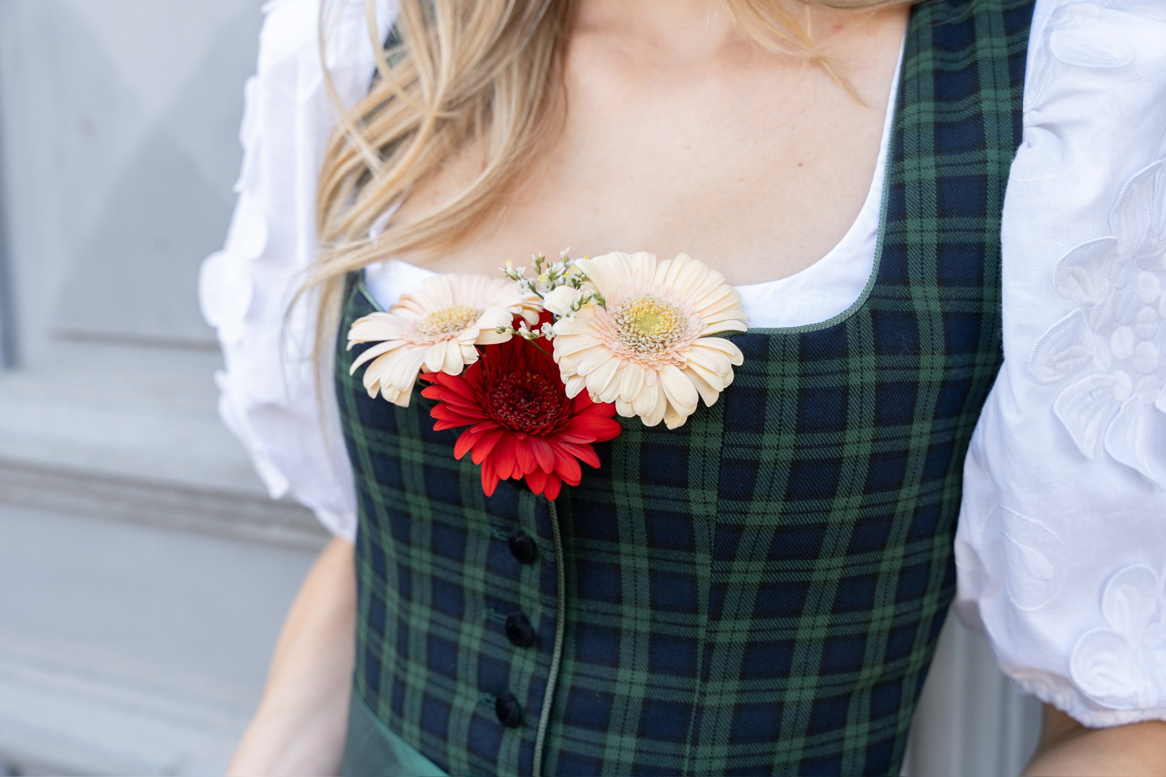 KARO DIRNDL TARTAN LOVE DUNKELBLAU/ TANNENGRÜN