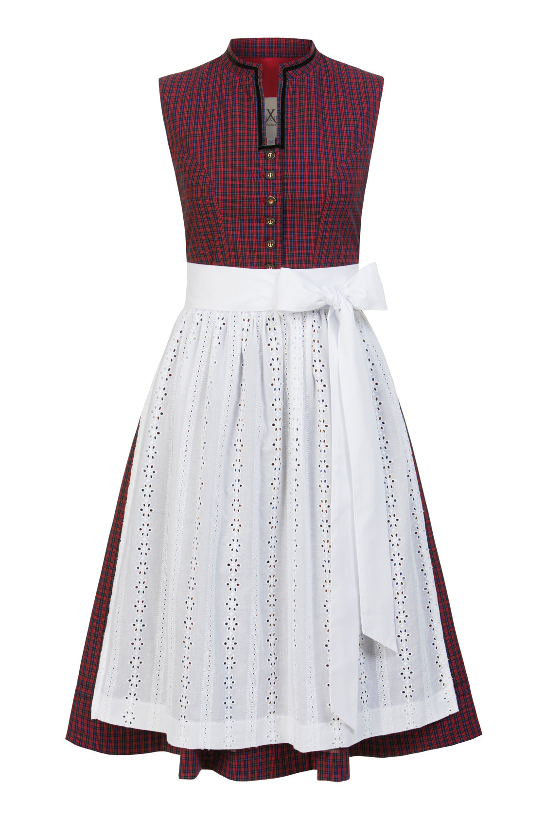 BW DIRNDL VINTAGE KARO STEHKRAGEN ROT 2018