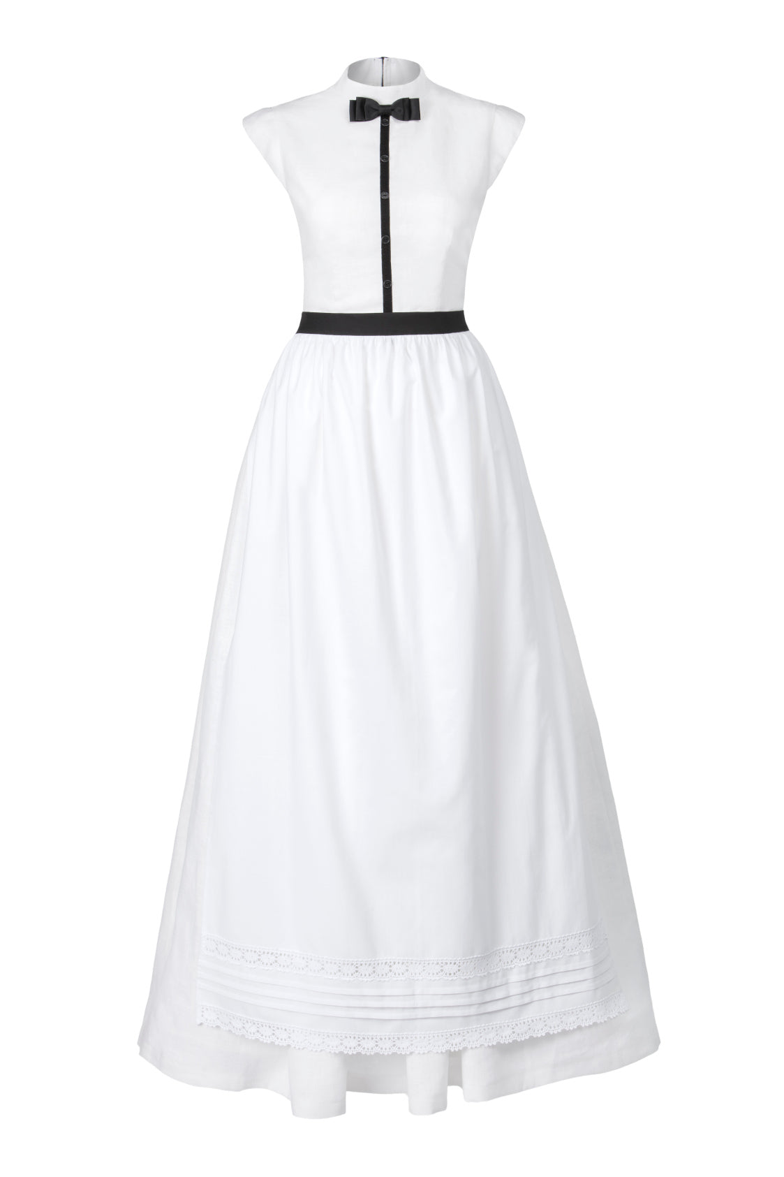 BRAUTDIRNDL LEINEN BLACK BOW