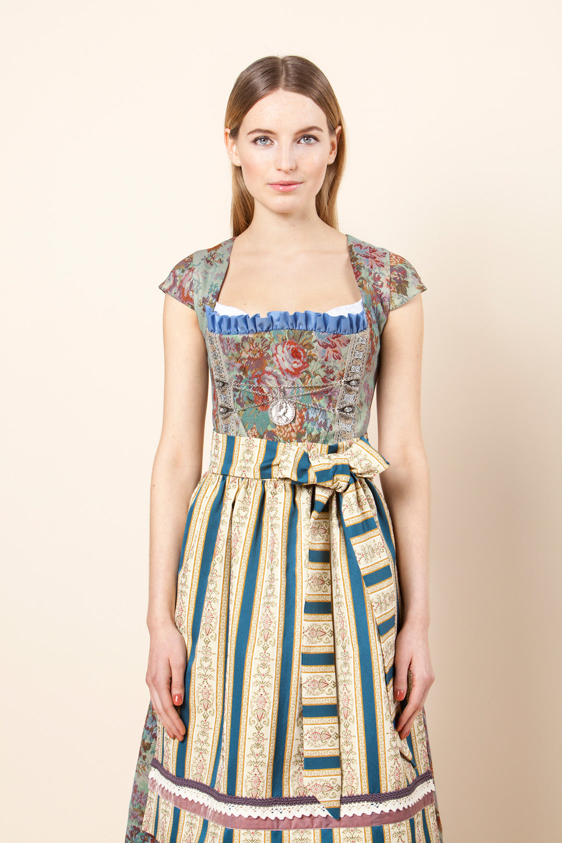 DIRNDL VINTAGE GOBELIN STRETCH AQUA