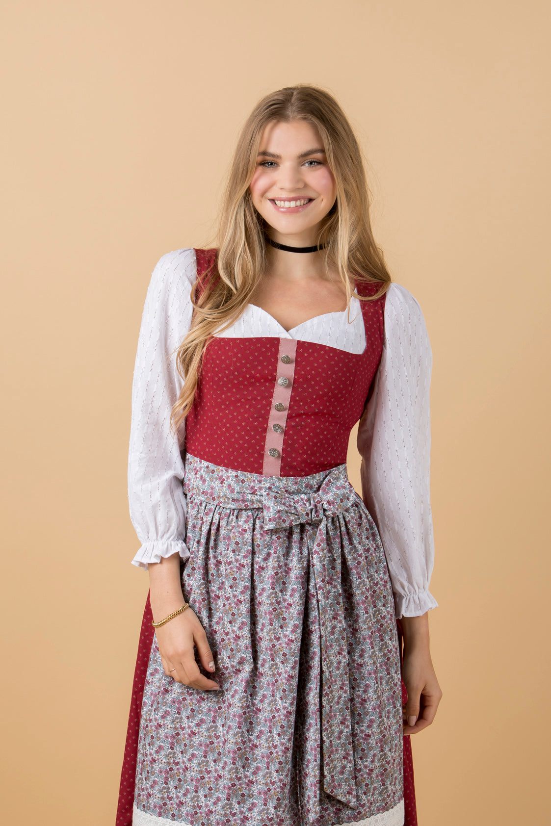BW DIRNDL VINTAGE FLOWERS BLUTROT