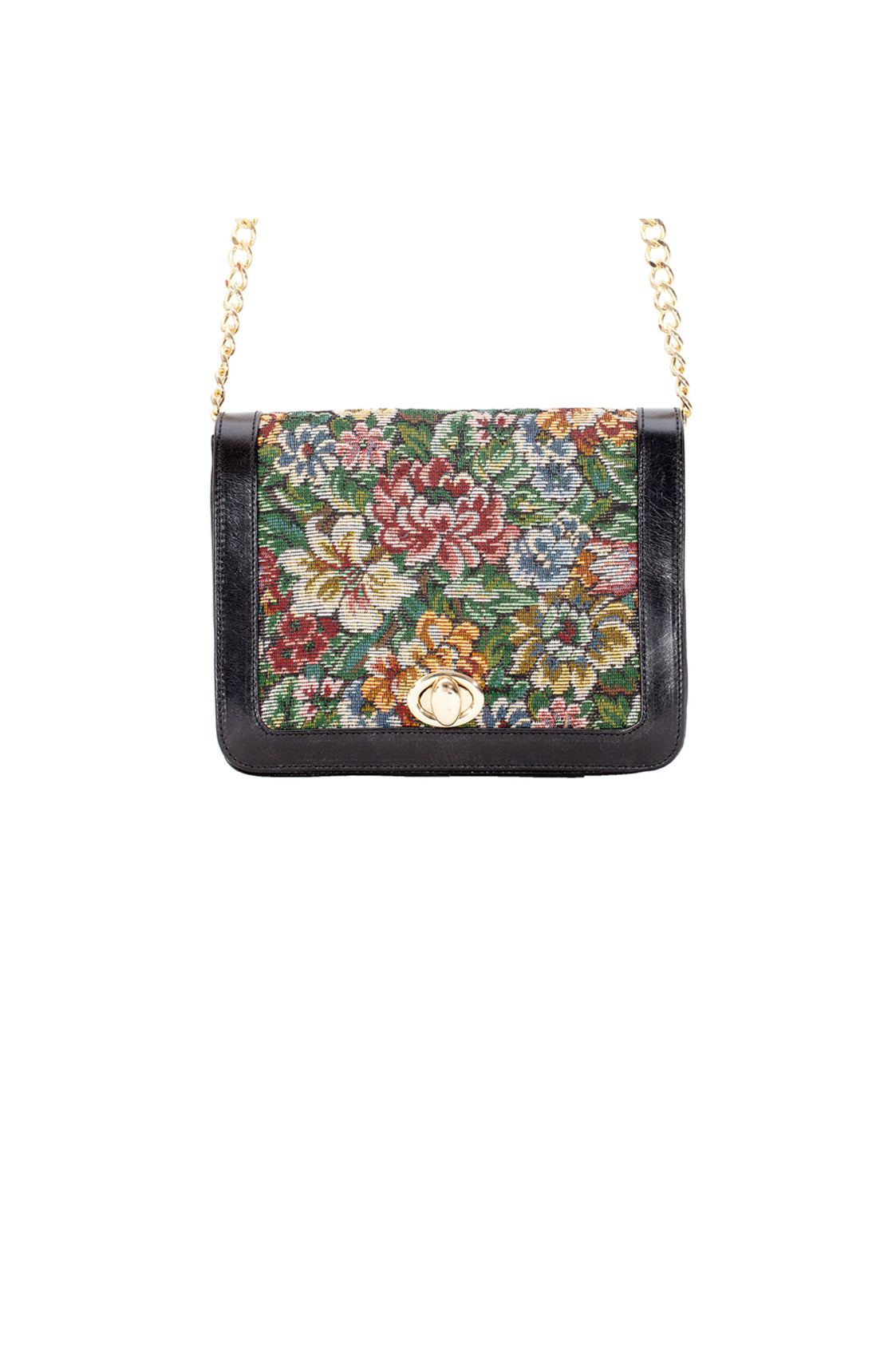 Vintage Gobelin Trachtentasche Schwarz/ tanne