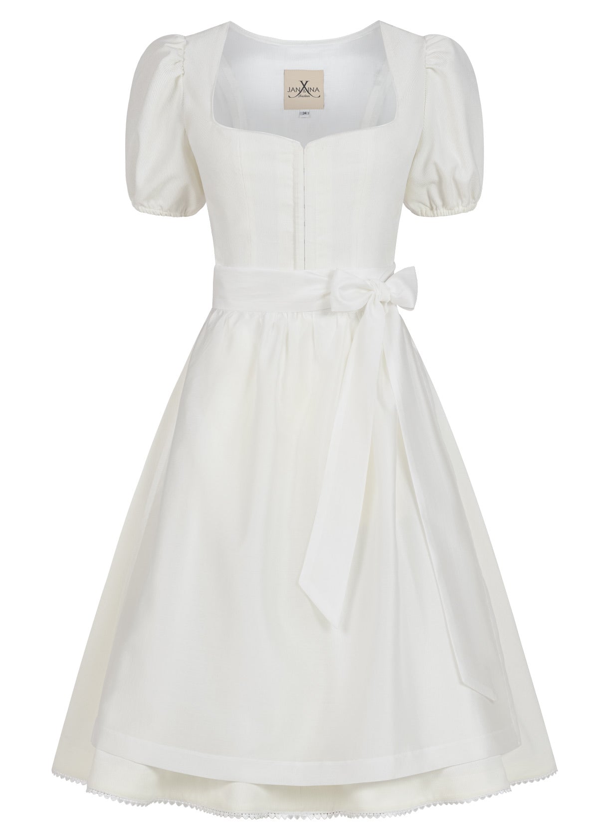 HOCHZEITSDIRNDL CORD FLARED HEART IVORY