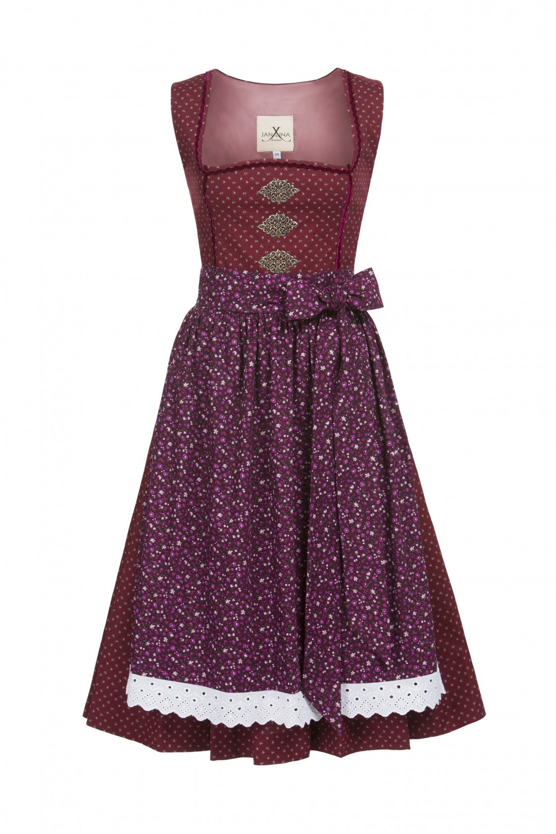 BW DIRNDL VINTAGE FLOWERS PFLAUME