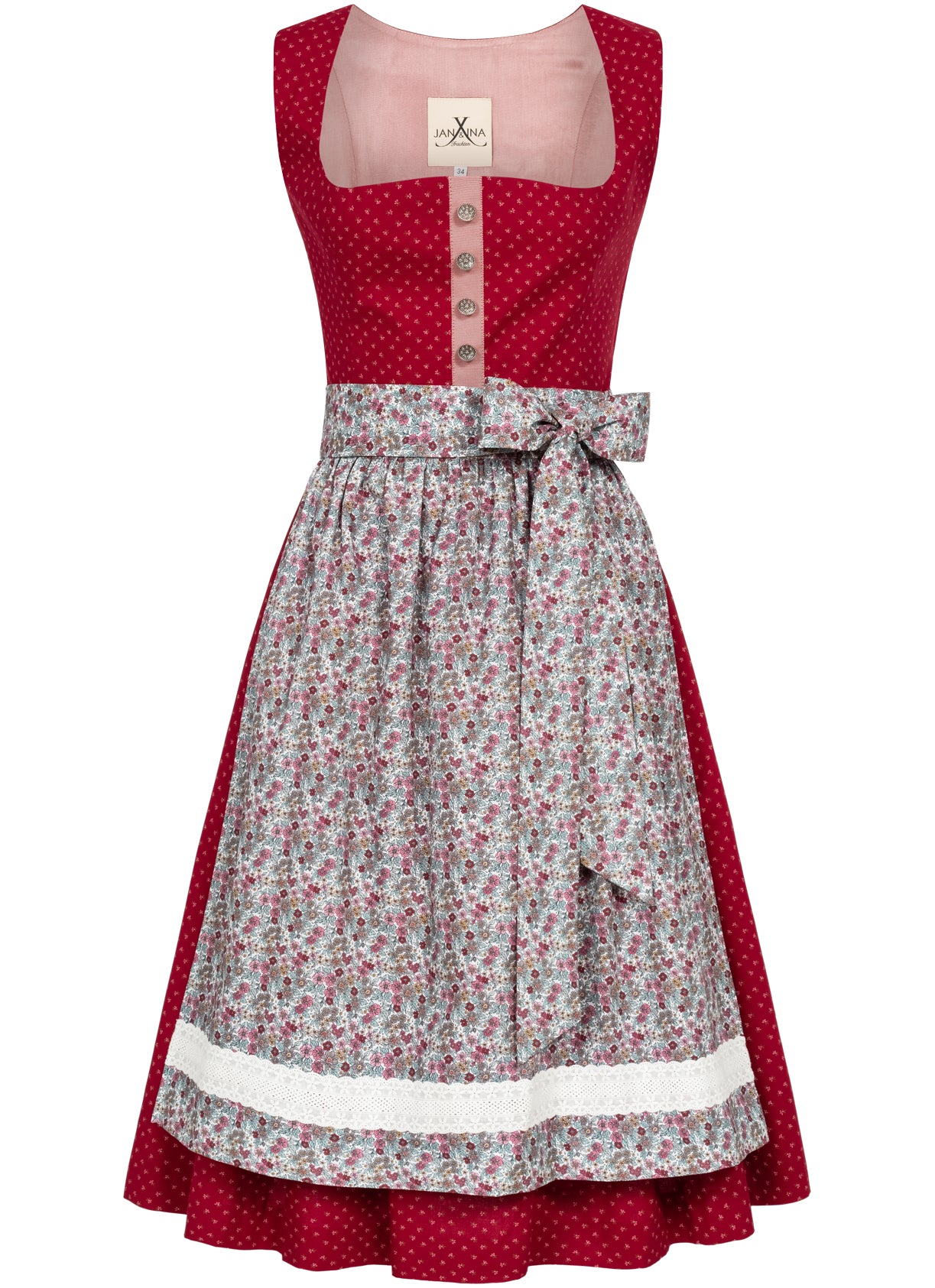 BW DIRNDL VINTAGE FLOWERS BLUTROT