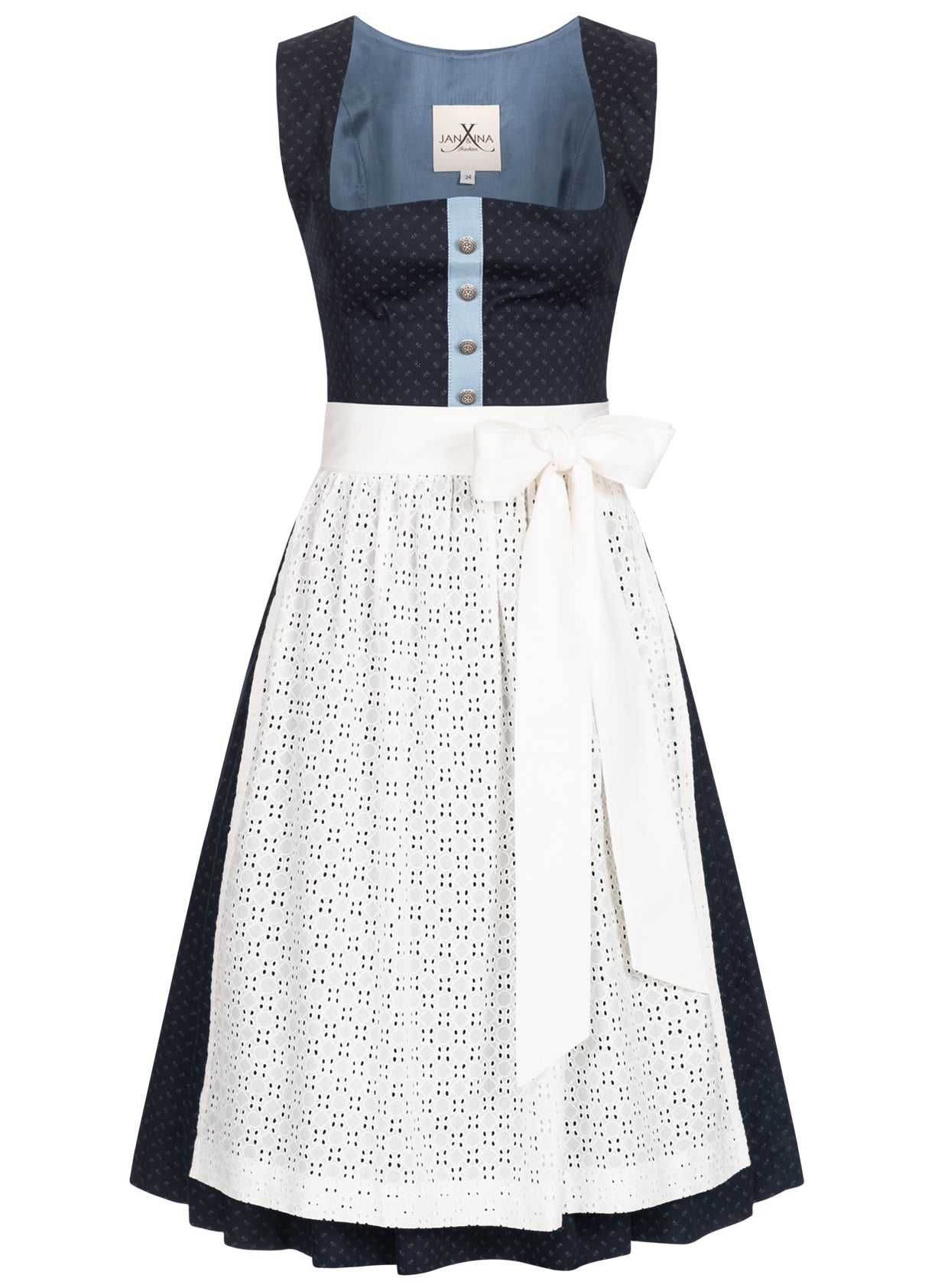 BW DIRNDL VINTAGE FLOWERS DUNKELBLAU