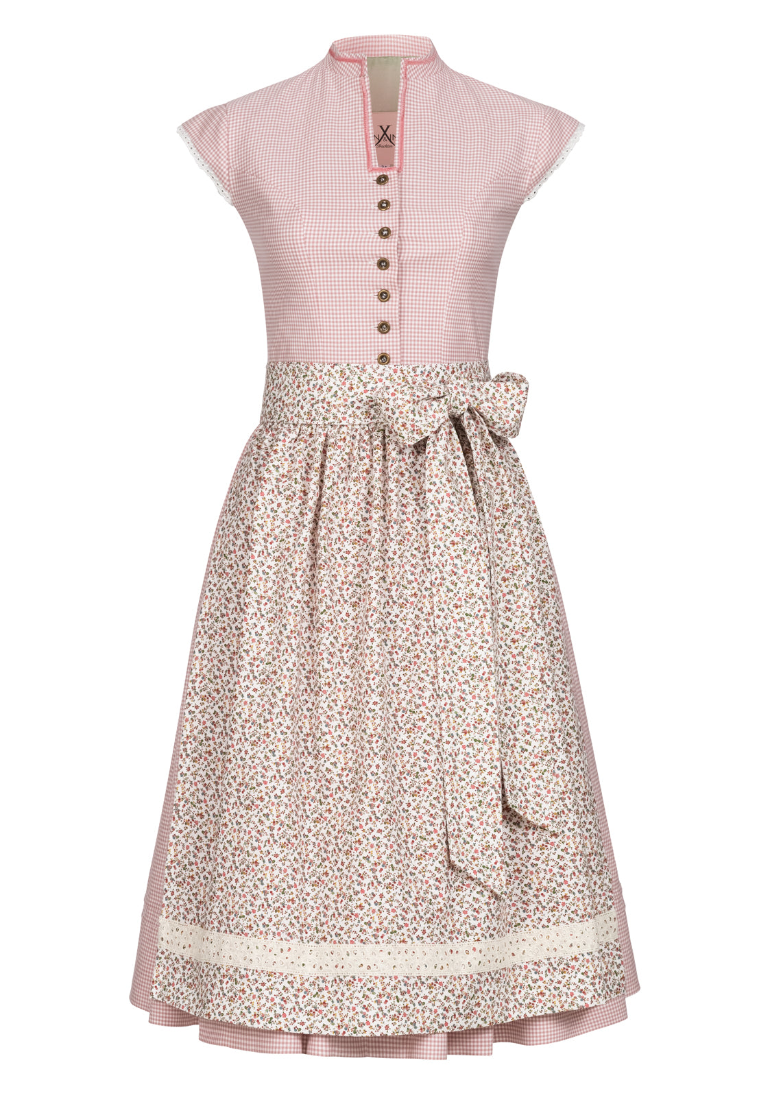 BW DIRNDLKLEID VICHY FLOWERS SORBETROSA