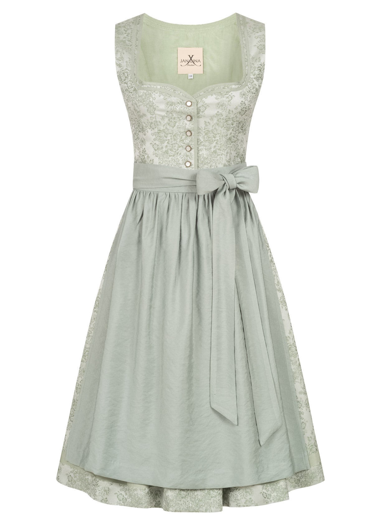JACQUARD HOCHZEITSDIRNDL MONOCHROME FLOWERS EUKALYPTUS