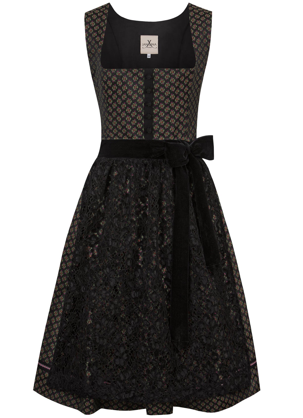 JACQUARD WIESNDIRNDL 2022 SCHWARZ/ FUCHSIA/ ROT