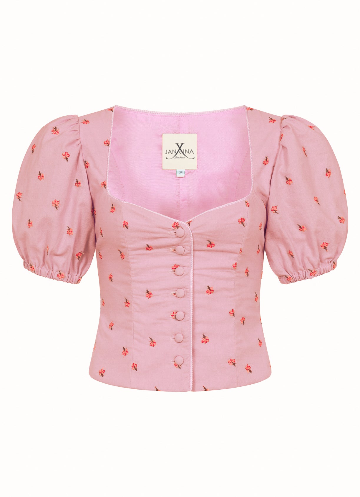 TRACHTENMIEDER LEINEN FLORAL EMBROIDERY ROSA