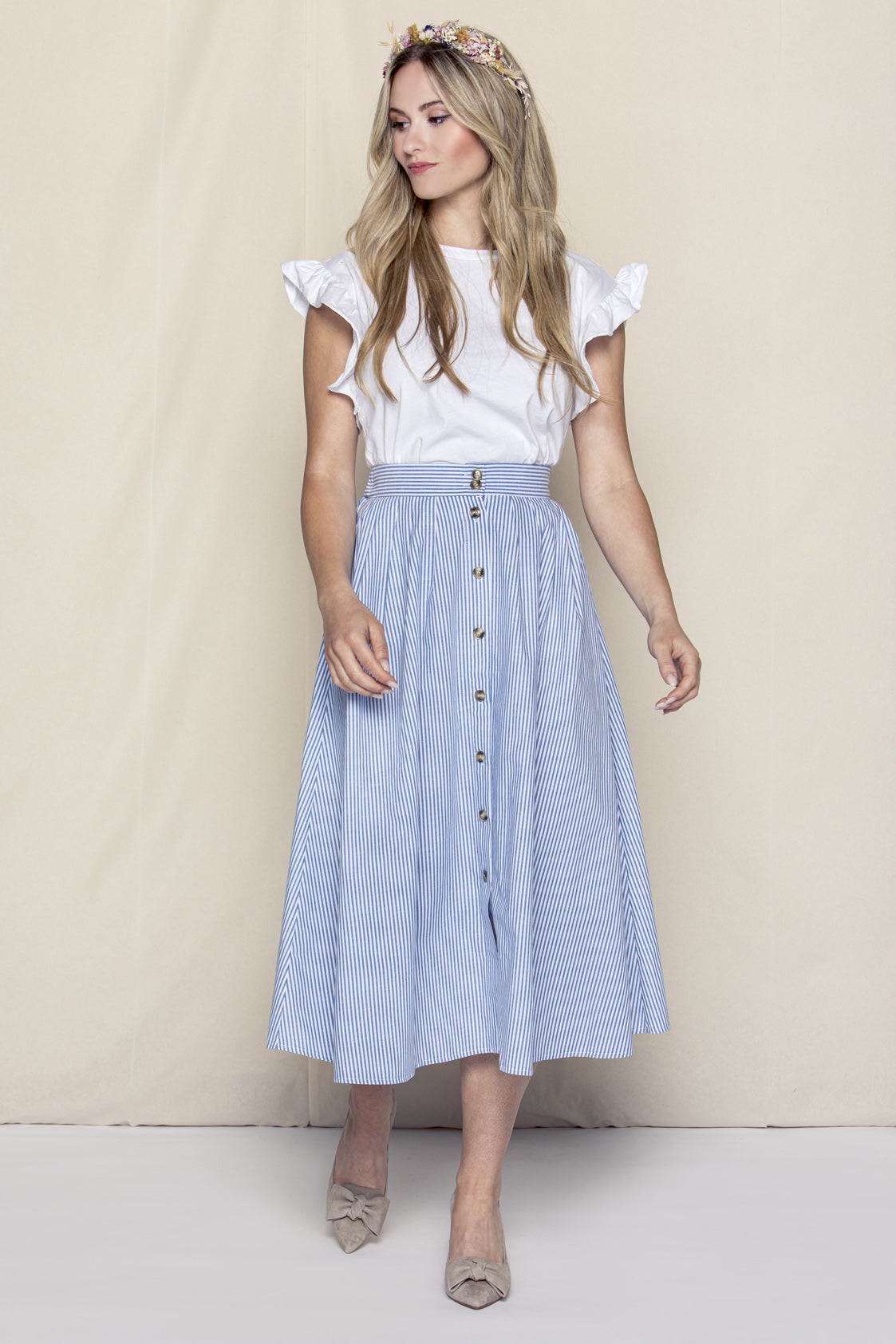 BAUMWOLL- SOMMERROCK BLUE STRIPES