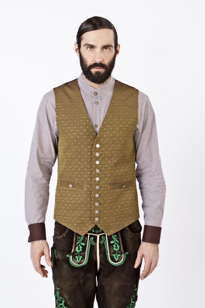 KAROHEMD SLIMFIT BRAUN