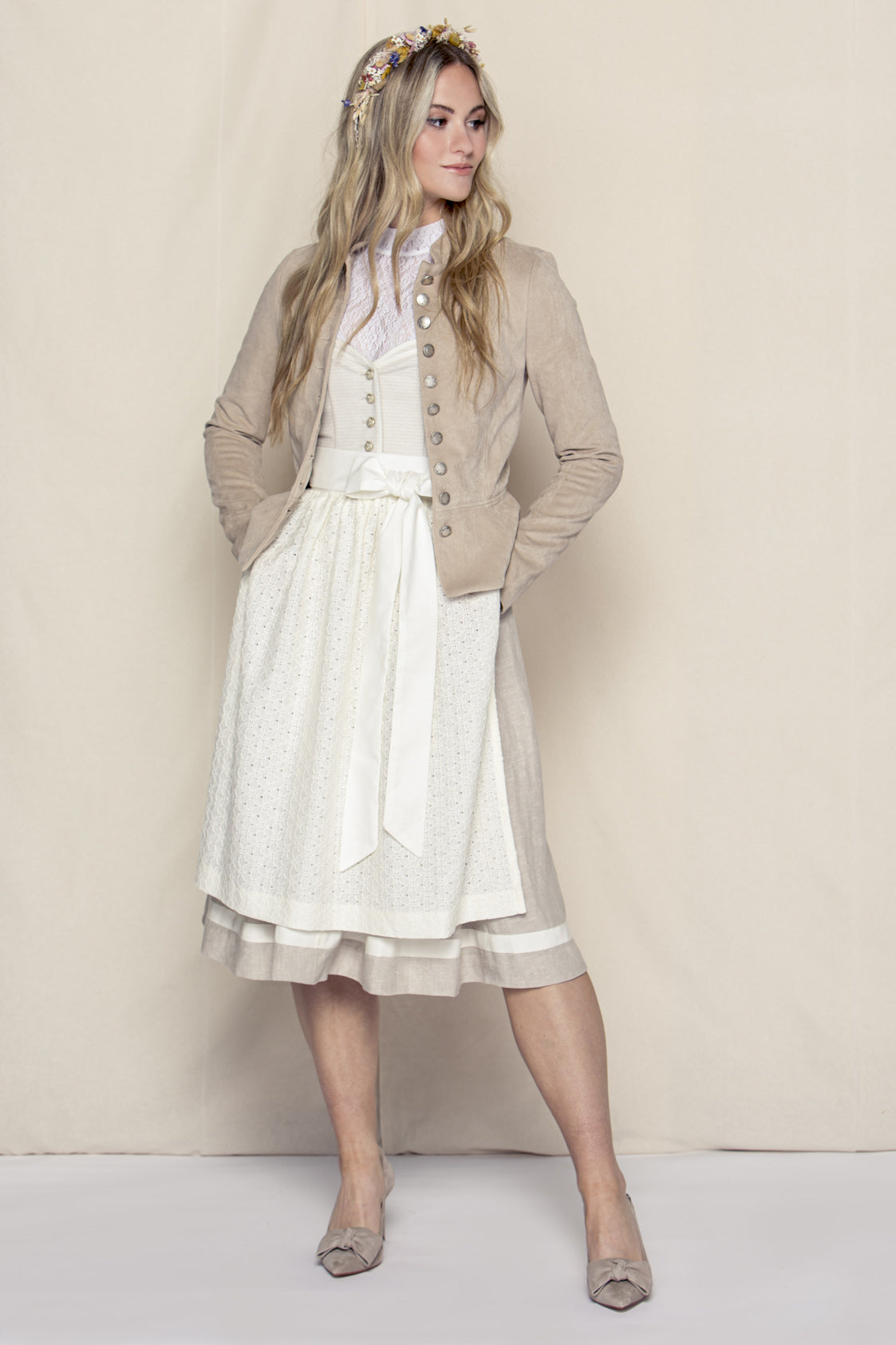 STEHKRAGEN BLAZER STRETCH TWILL TAUPE