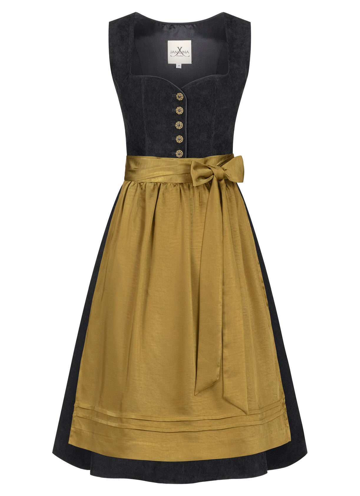 CORD DIRNDL FLARE MÜNCHEN SCHWARZ/ GOLD