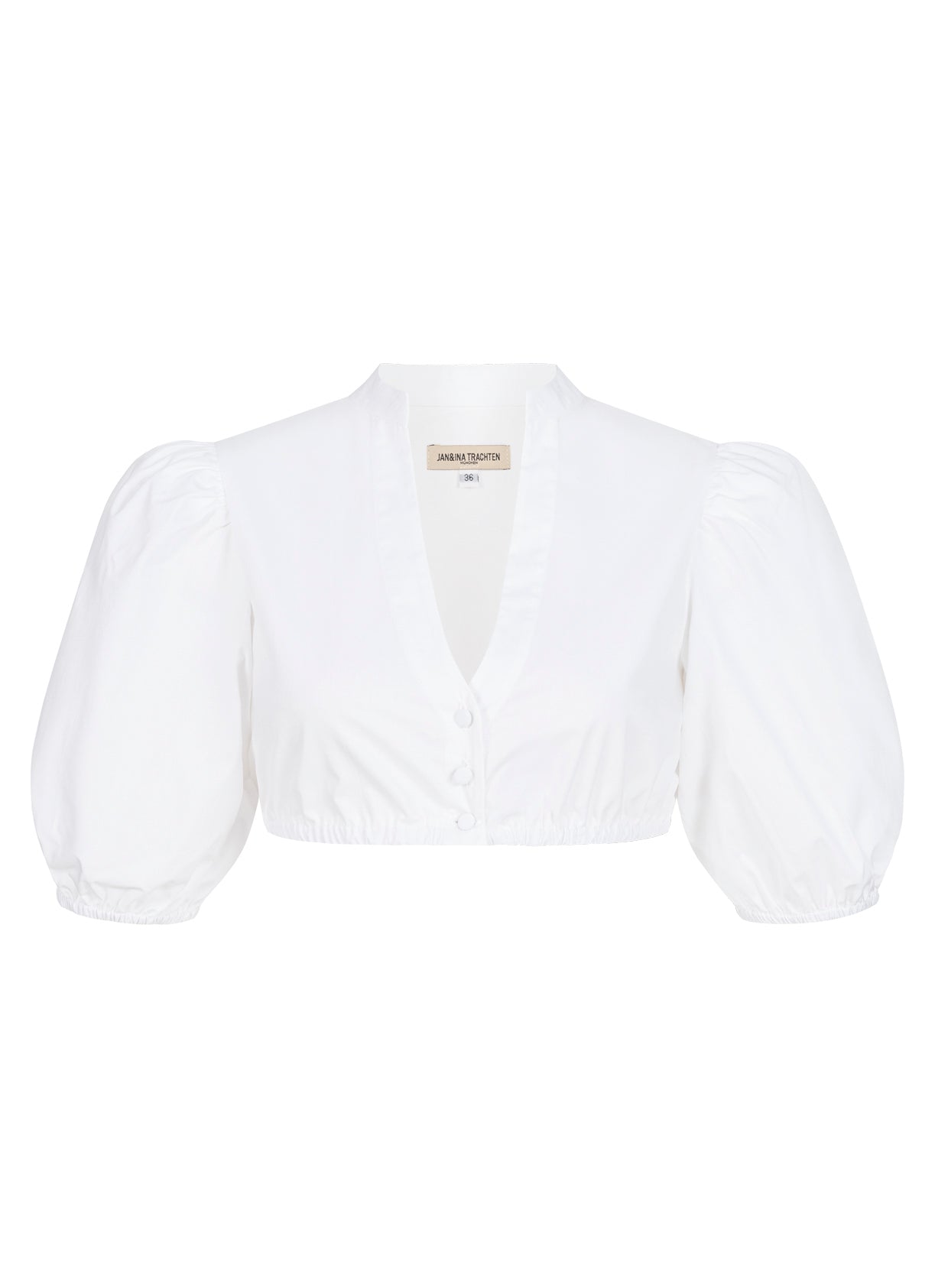 DIRNDLBLUSE BALLONÄRMEL POPELINE WEISS