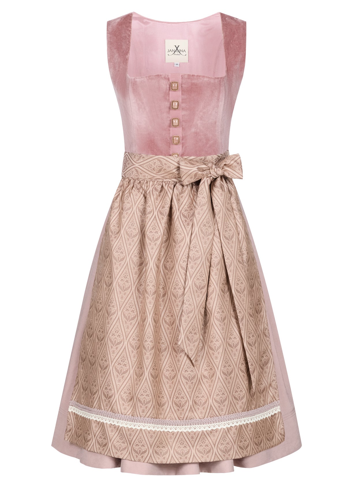 SAMT-JACQUARD DIRNDL PAISLEY BOUQUET ALTROSE