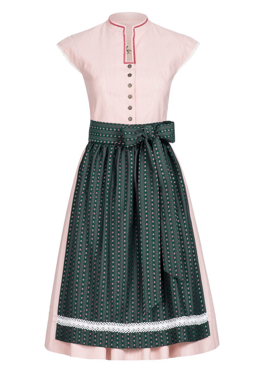 BW DIRNDLKLEID FLORAL STRIPES ROSE/GRÜN