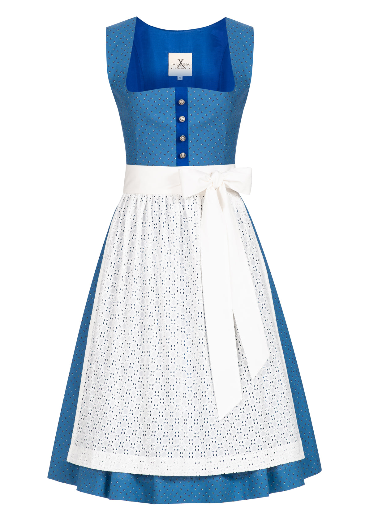 BW DIRNDL VINTAGE FLOWERS AZURBLAU