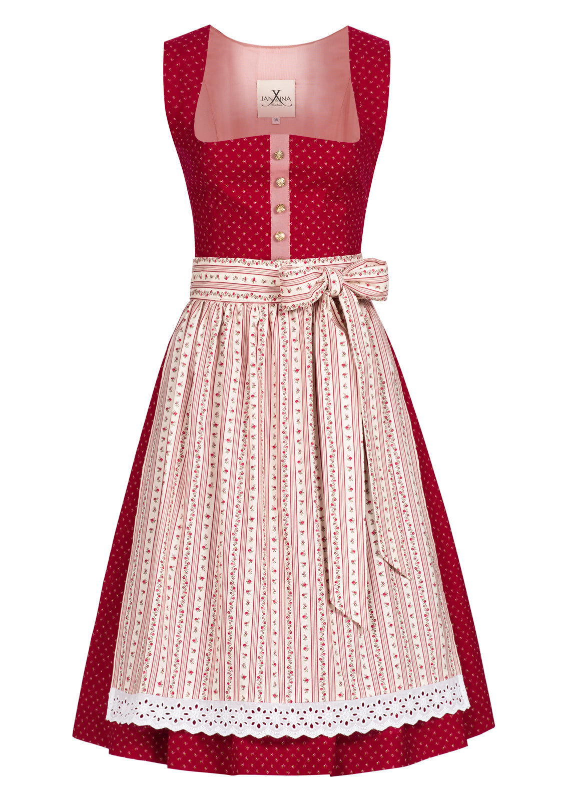 BW DIRNDL VINTAGE FLOWERS KARMINROT