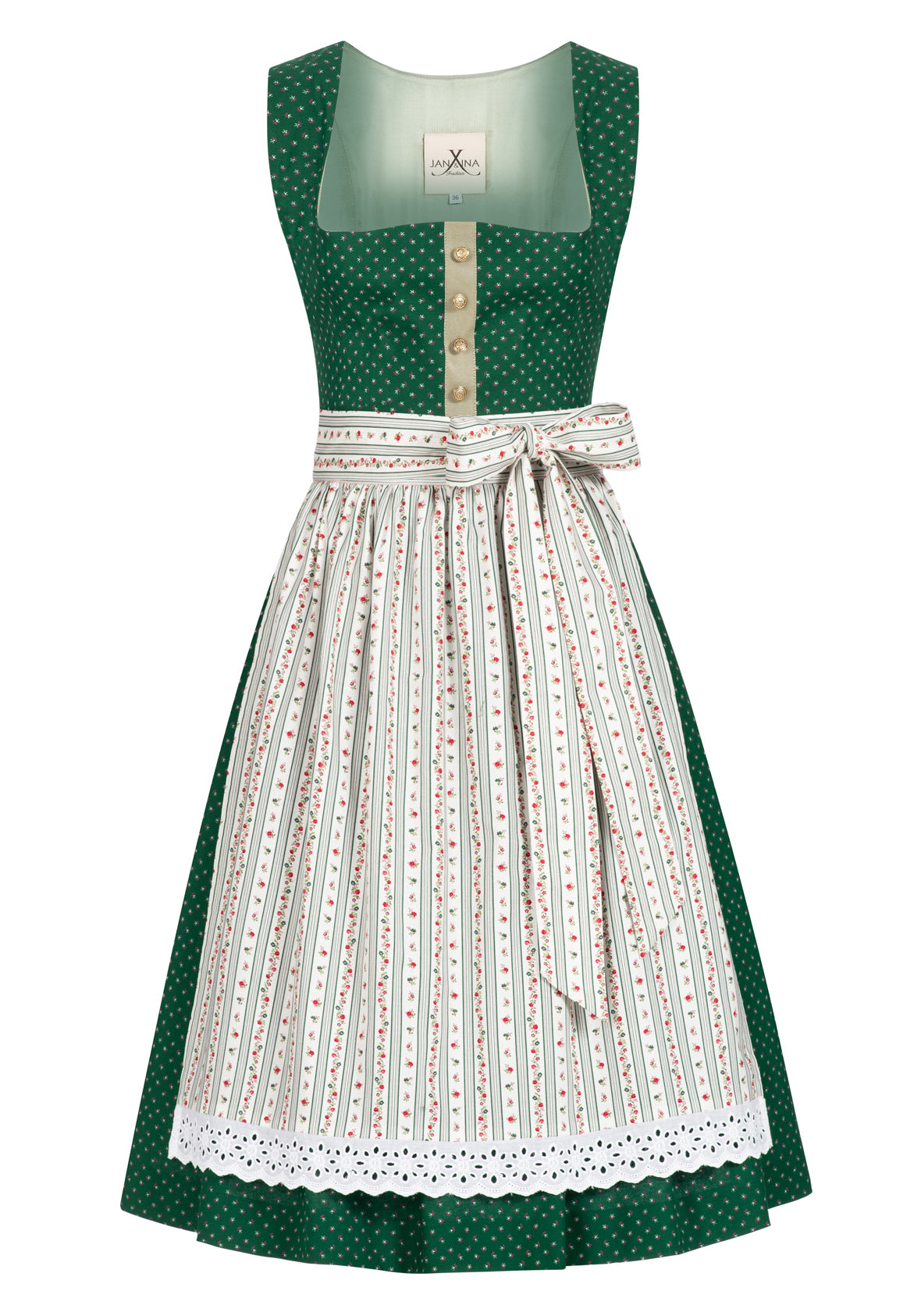 BW DIRNDL VINTAGE FLOWERS MOOSGRÜN