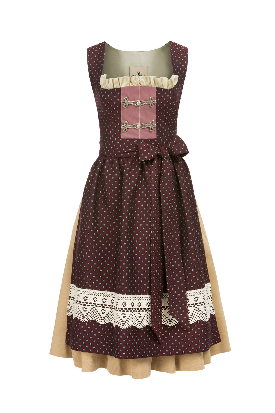 JACQUARD DIRNDL PERGOLA PFLAUME/SAND