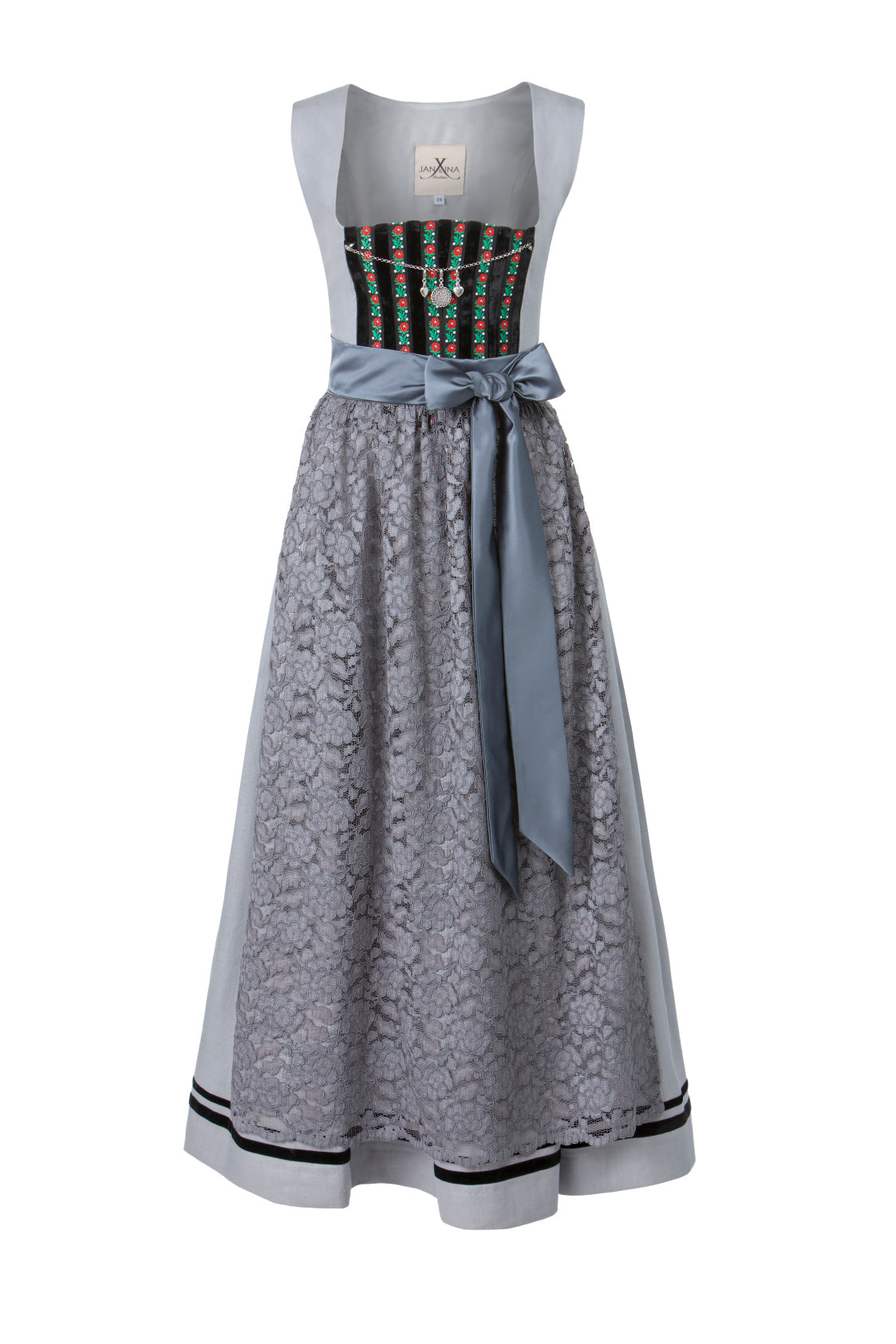 LEINEN DIRNDL TRADITIONAL GRAU 90cm