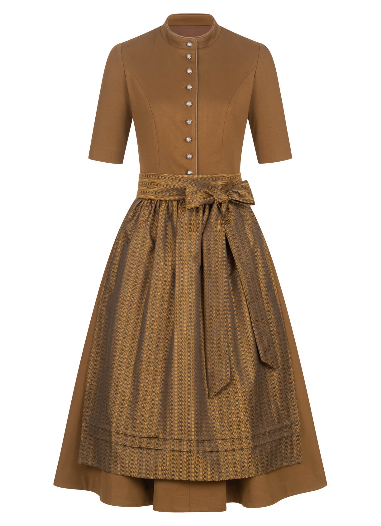 STRETCH DIRNDLKLEID CLASSY STEHKRAGEN 3/4 ARM CAMEL - JAN&INA Trachten