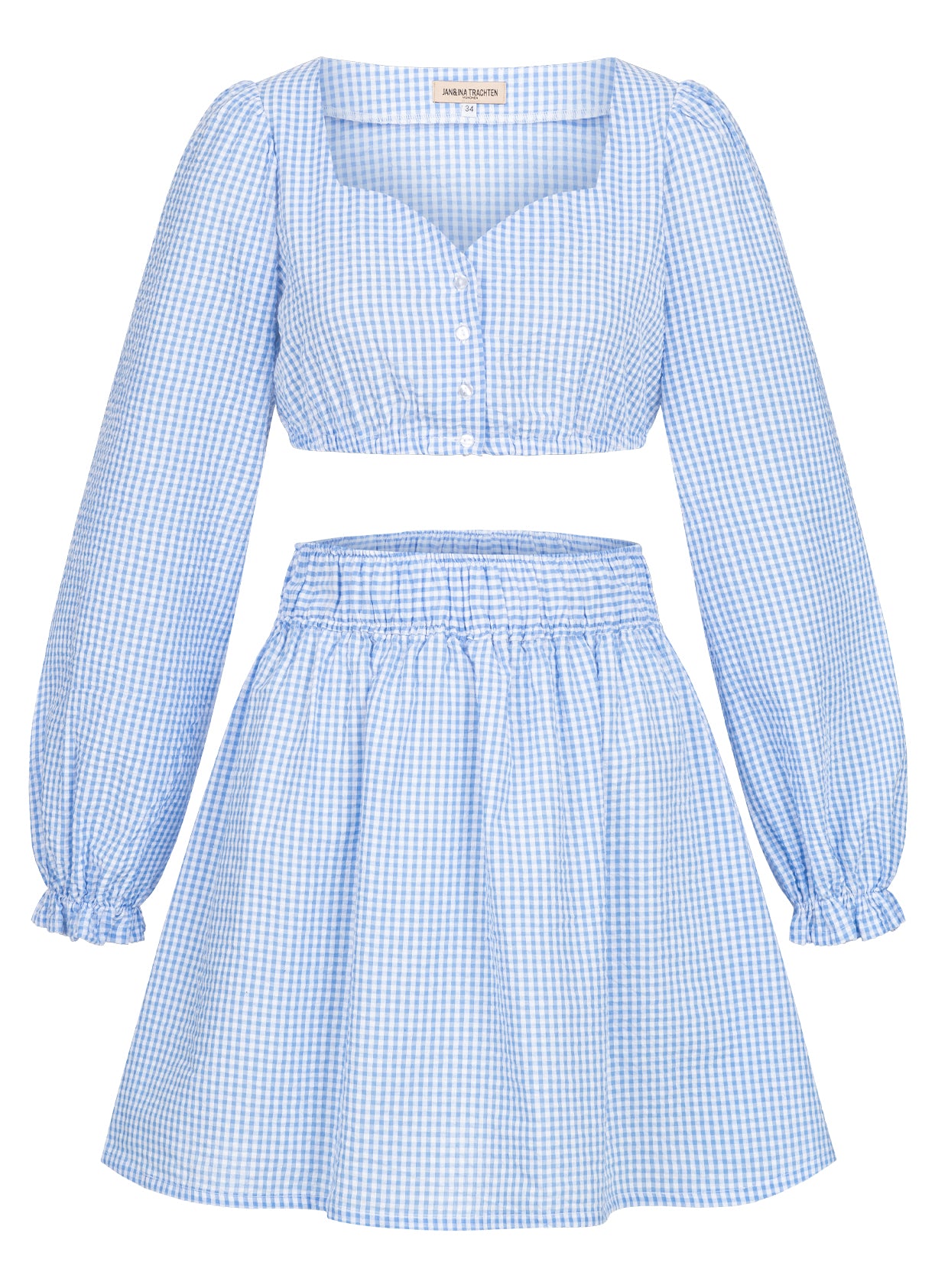 SPECIAL EDITION DIRNDLBLUSE SWEETHEART VICHY KARO HELLBLAU