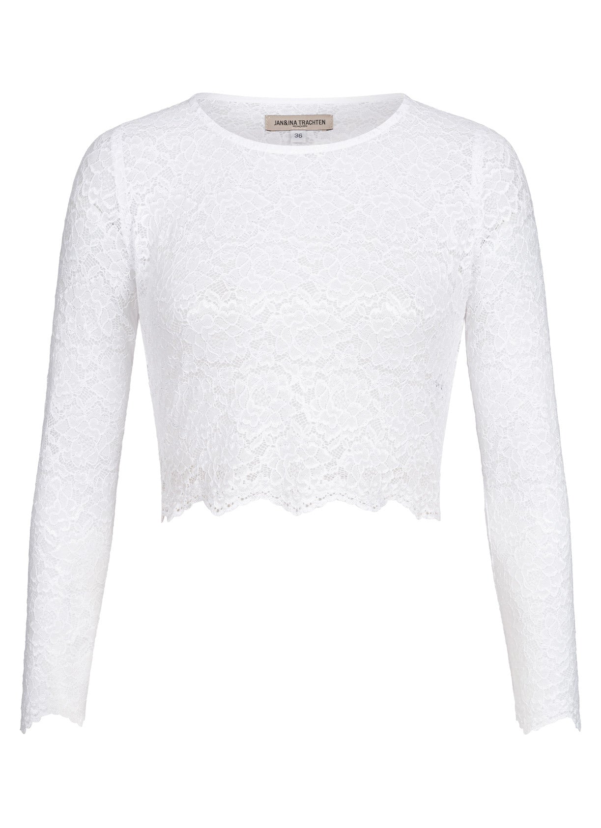 SPITZENOBERTEIL STRETCH FLORALS WEISS