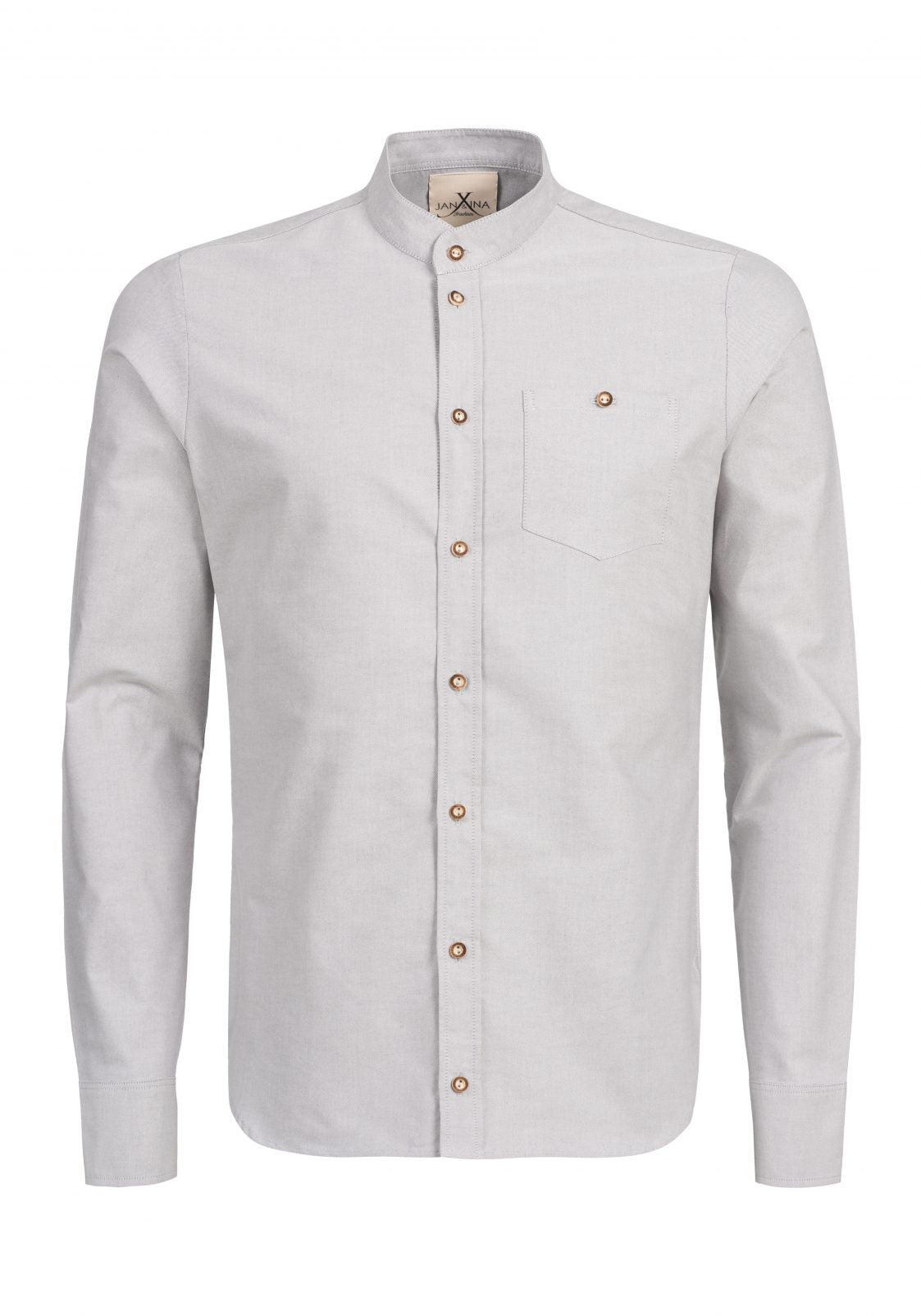 TRACHTENHEMD SLIMFIT OXFORD SILBERGRAU